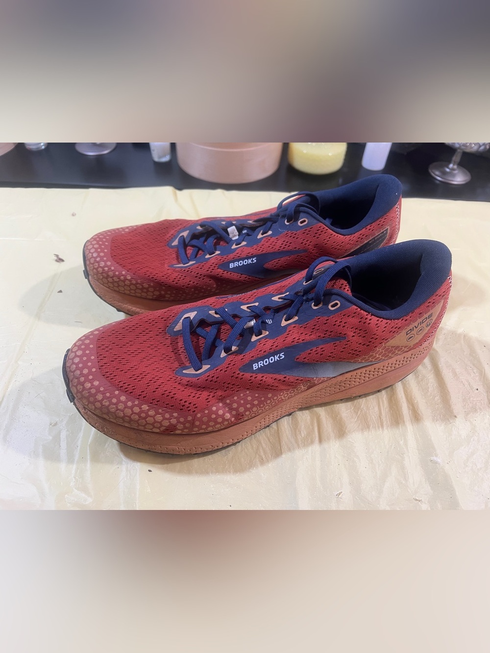 Brooks Men's Red and Blue Running Shoes